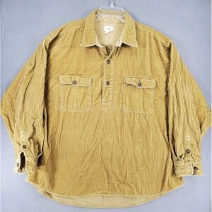 VTG J Crew Oarsman Chunky Corduroy 1/2 Button Pullover Shirt Men's XXL